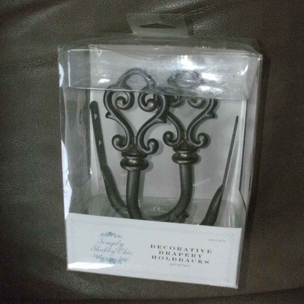 NWT Simply Shabby Chic Decorative Drapery Tiebacks Holdbacks Metal NIB Target